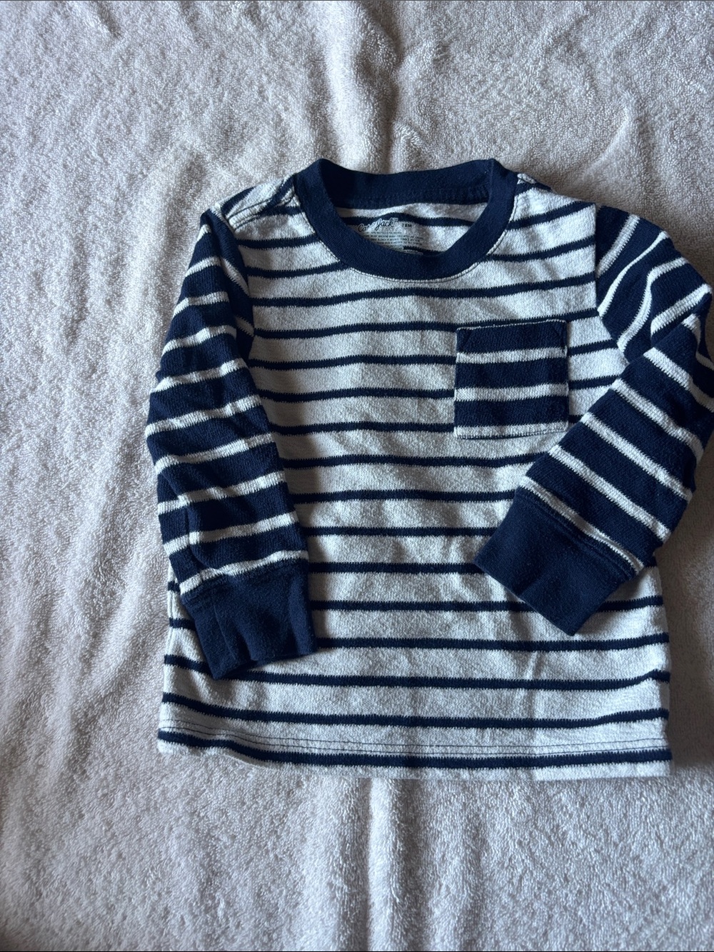 Cat & Jack Navy and White Striped Long-Sleeve Tee
